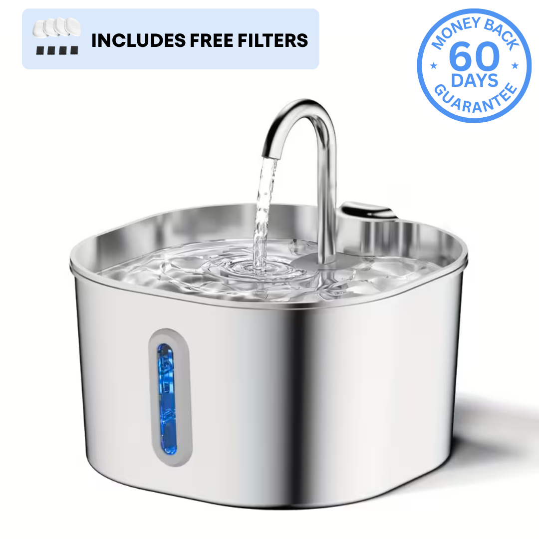 PawMex Stainless Steel Water Fountain (8 Filters)